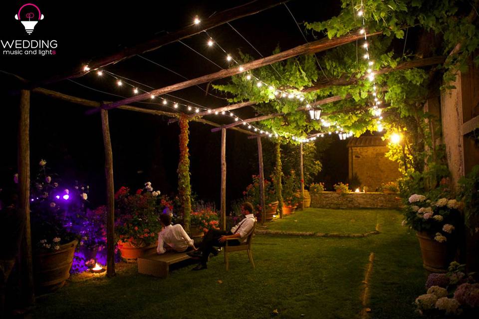 Wedding string lights Castello Di Gargonza - Tuscany - Italy