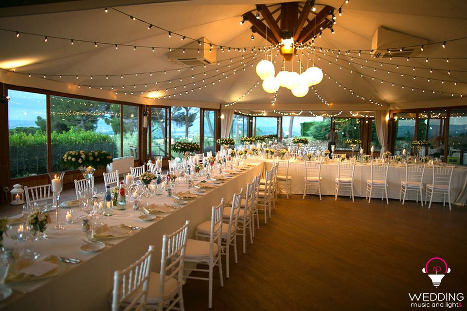 Wedding string lights Villa Petrischio - Tuscany - Italy