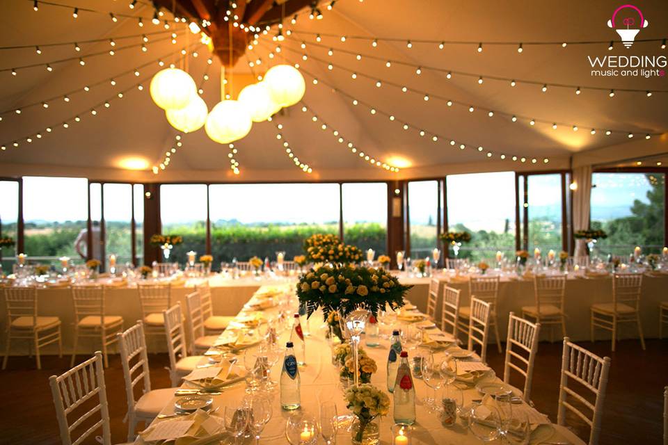 Wedding string lights Villa Petrischio - Tuscany - Italy