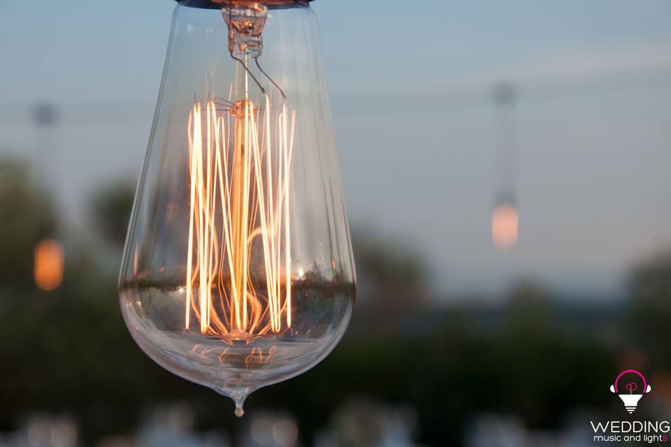 Wedding edison vintage lighting - Tuscany - Italy