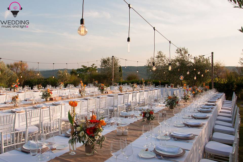 Wedding edison vintage lighting - Tuscany - Italy