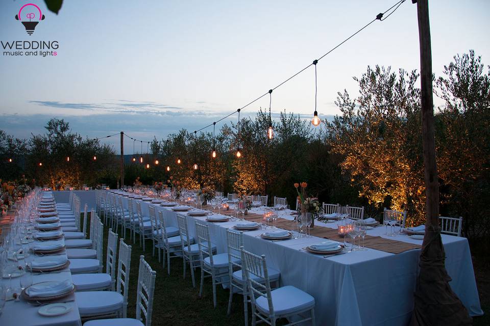 Wedding edison vintage lighting - Tuscany - Italy