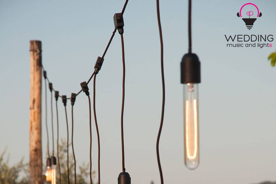 Wedding edison vintage lighting - Tuscany - Italy