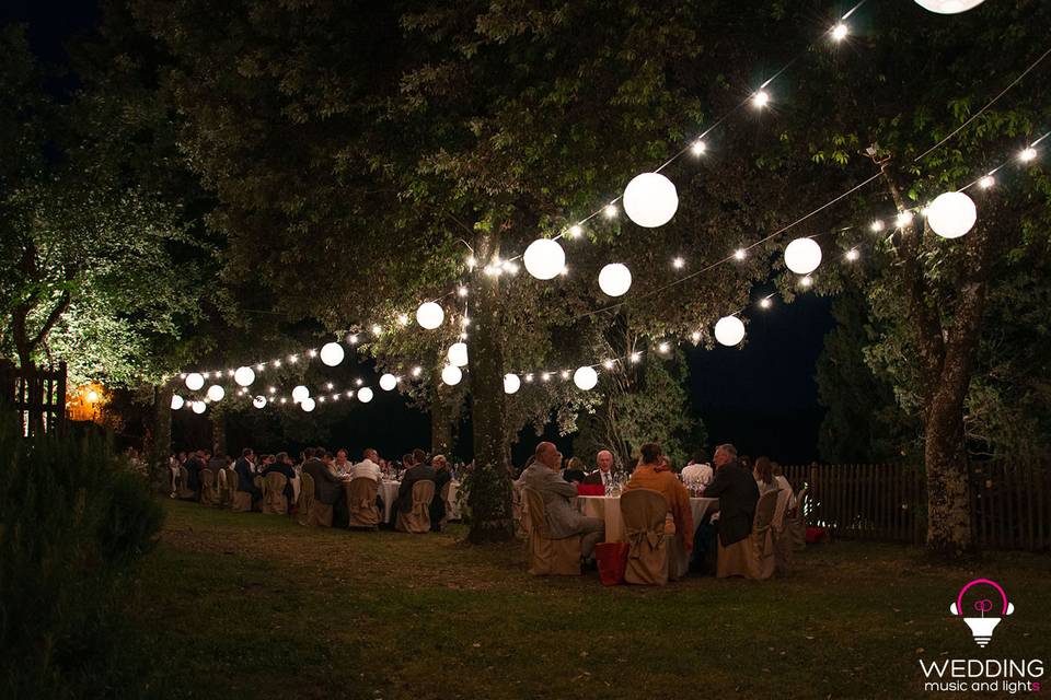 Wedding string lights Castello Di Gargonza - Tuscany - Italy