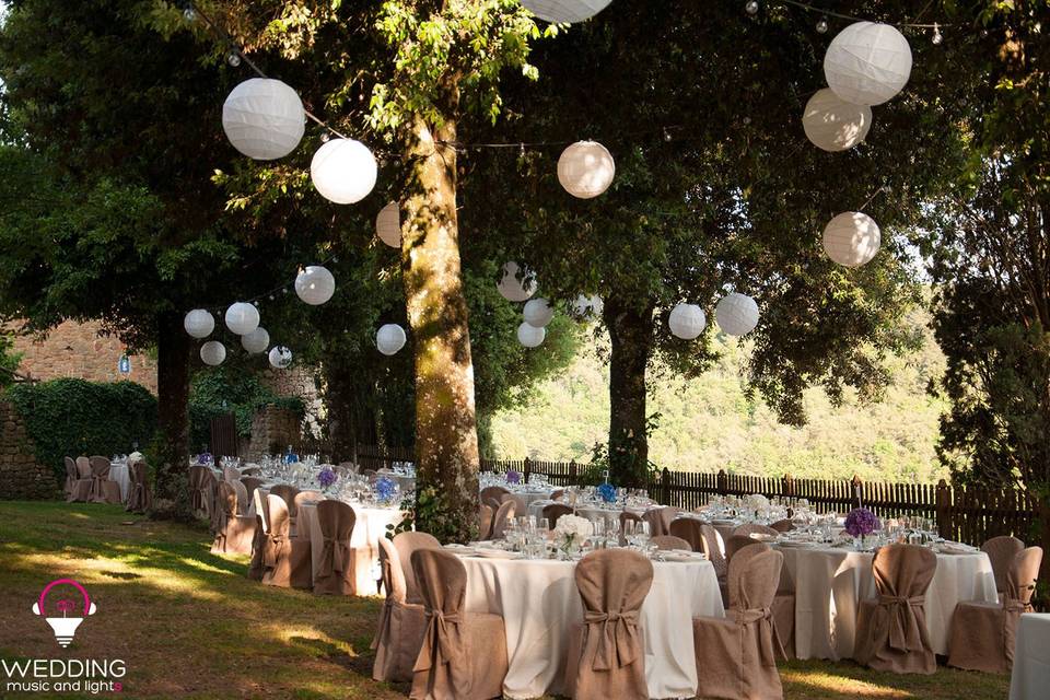 Wedding string lights Castello Di Gargonza - Tuscany - Italy