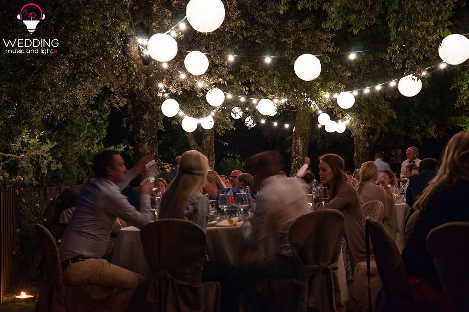 Wedding string lights Castello Di Gargonza - Tuscany - Italy