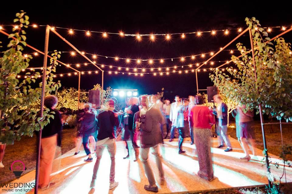 Wedding architectural lighting string lights Cantina Palazzo Vecchio - Tuscany - Italy