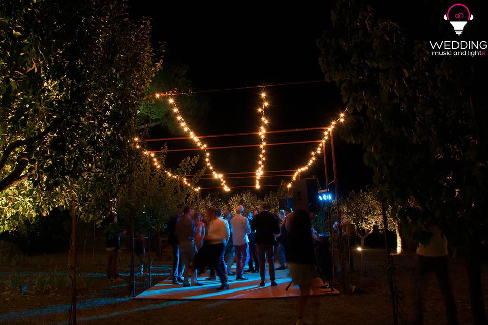 Wedding architectural lighting string lights Cantina Palazzo Vecchio - Tuscany - Italy