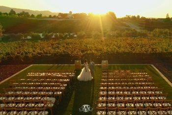 Drone shot over Leal Vineyards