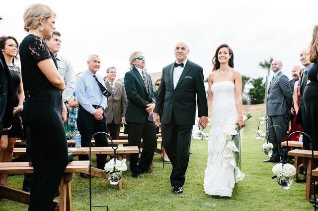 The bride with her father