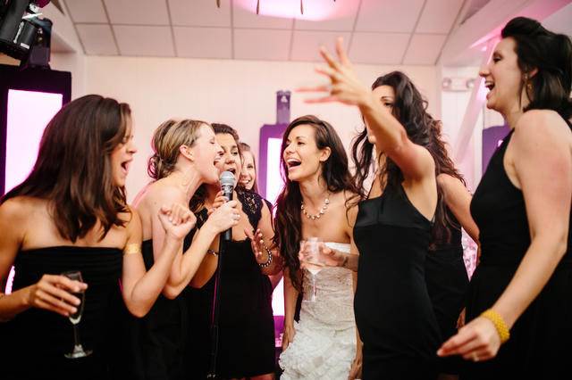 The bride with her bridesmaids