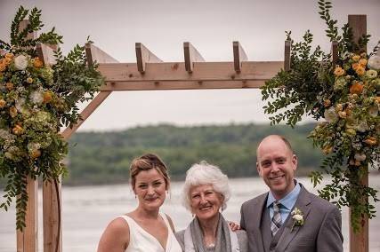 Under the wedding arch