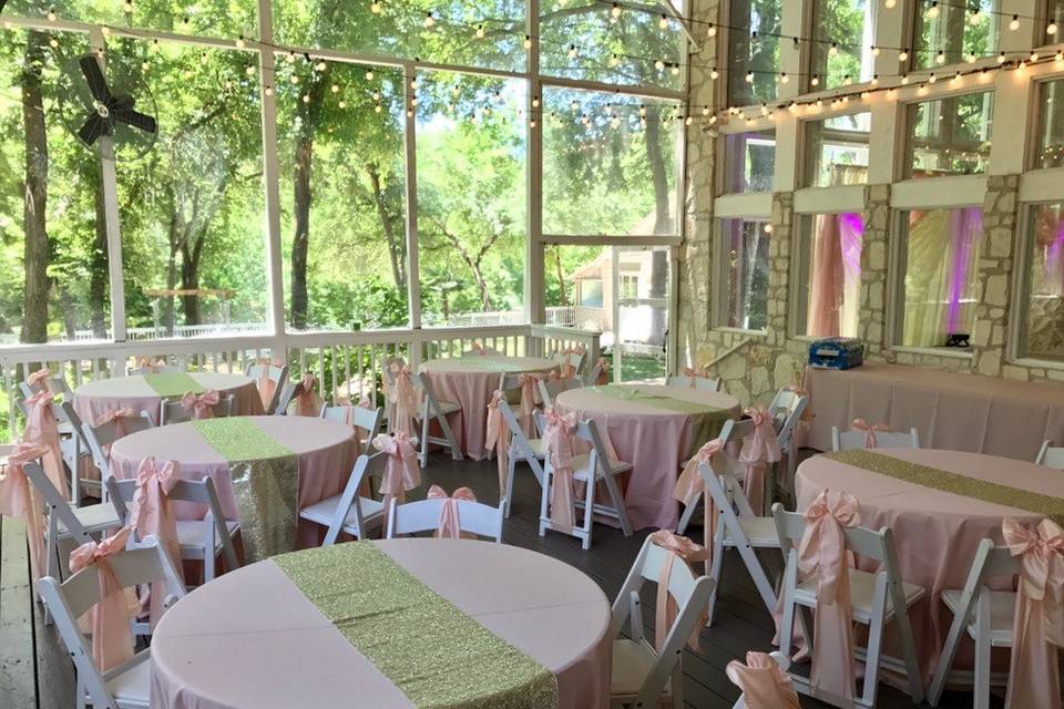 Table decor and chairs