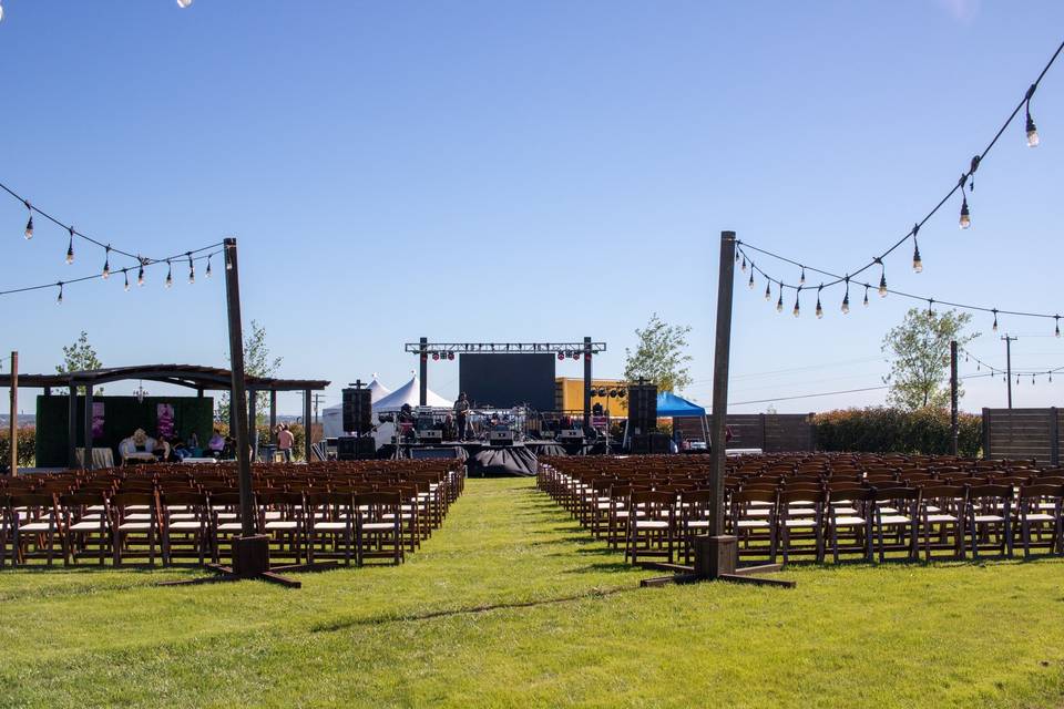 Chairs and stage