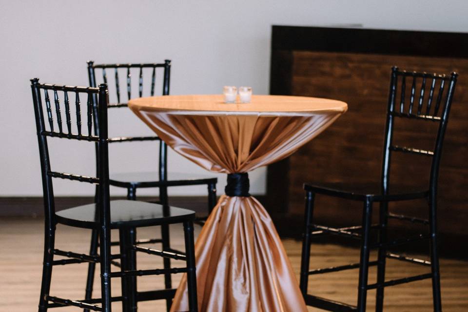 Cocktail table and barstools