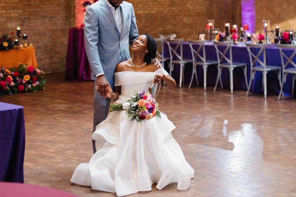 Carnival Themed Wedding Couple