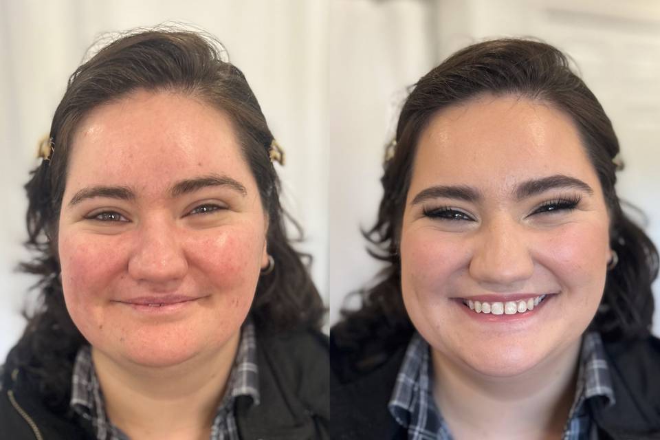 Before and After Bridal Makeup
