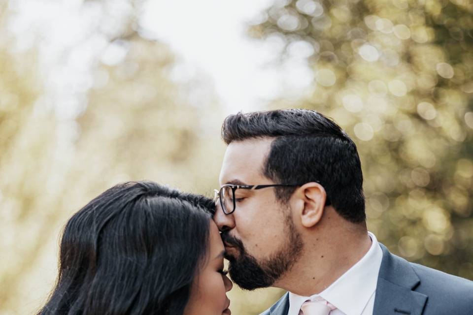 A sweet forehead kiss