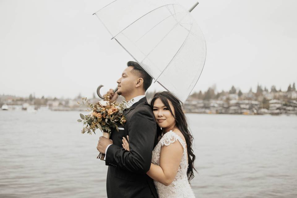 Couple on Seattle dock