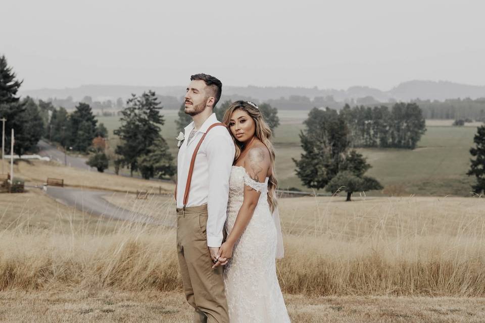 Wedding Couple on a hill
