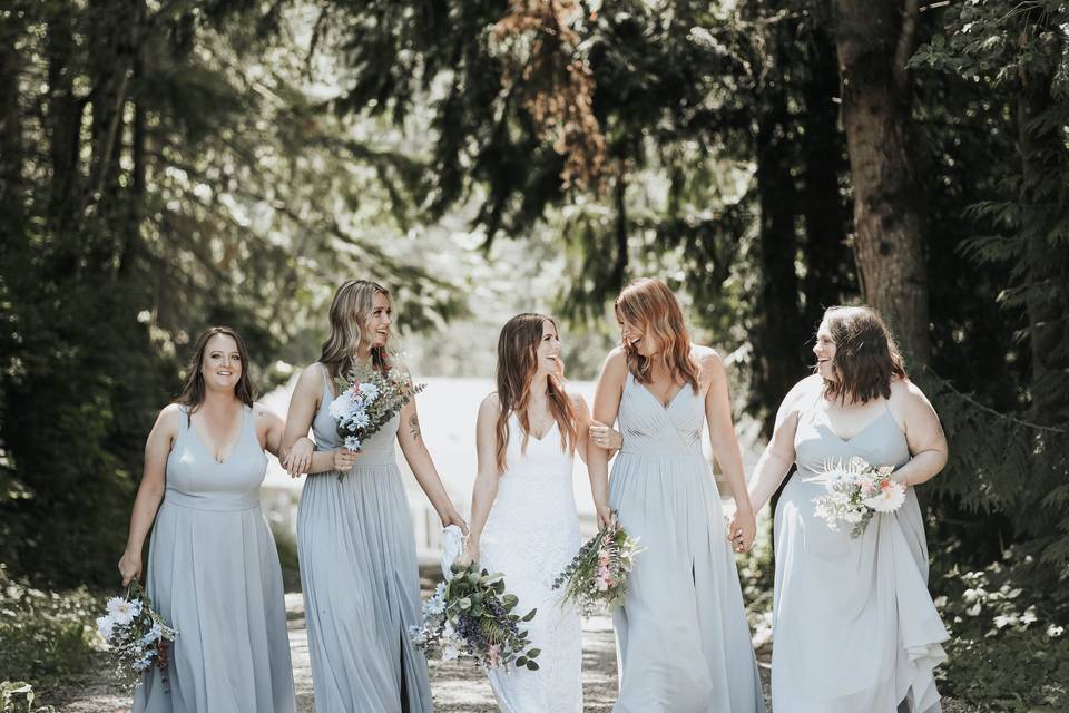 Bridesmaids in Blue