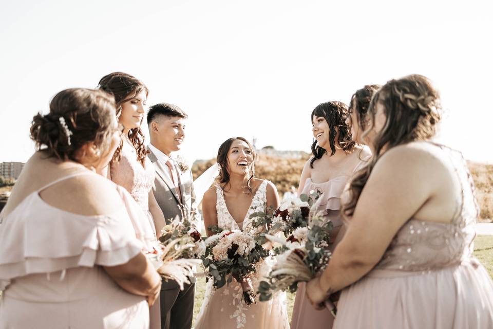 Bridesmaids in Pink