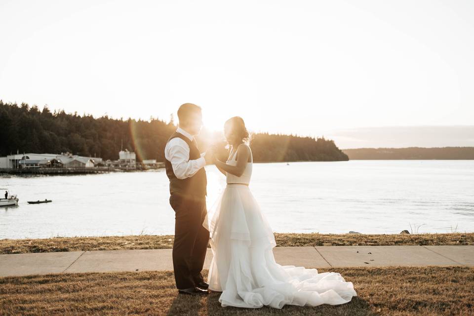 Slow dancing during sunset