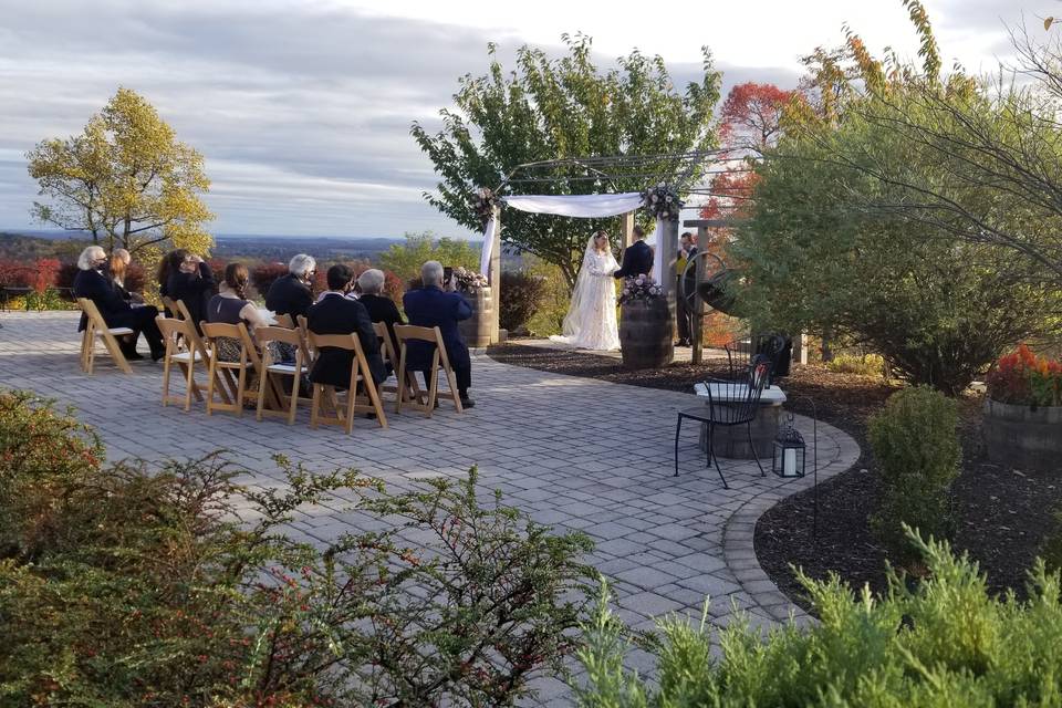 Small ceremony on terrace