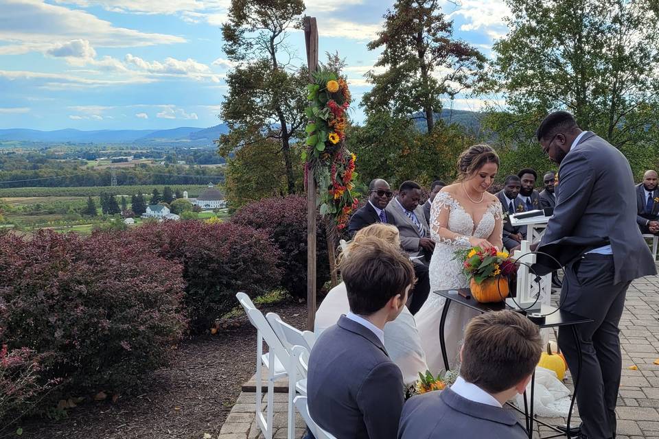 Ceremony on terrace