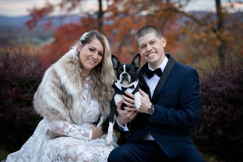 Couple with ring bearer