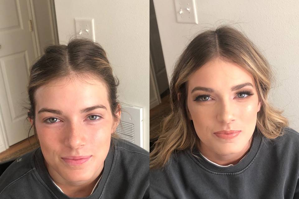 Makeup before/after