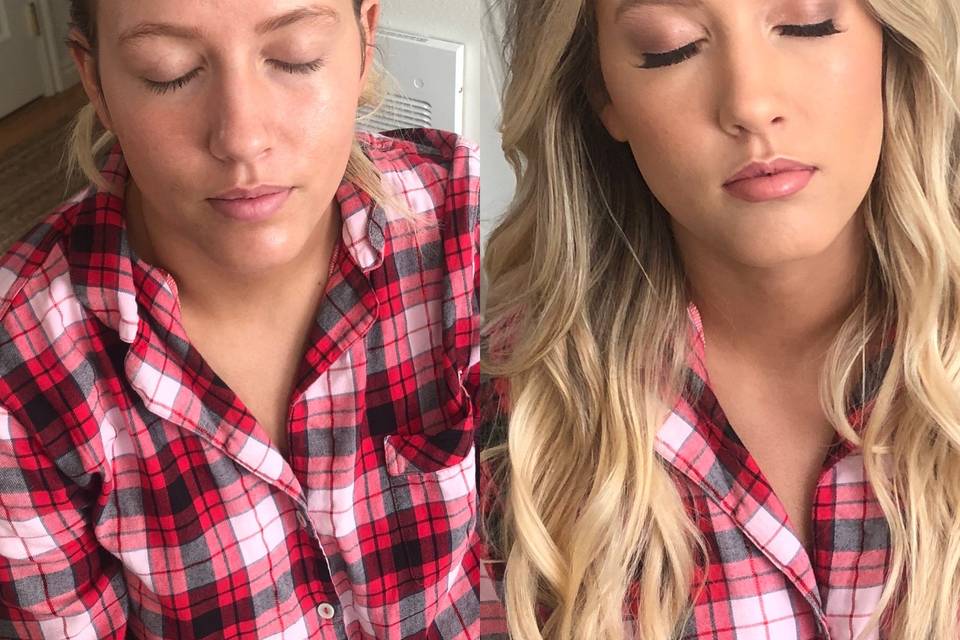 Makeup before/after