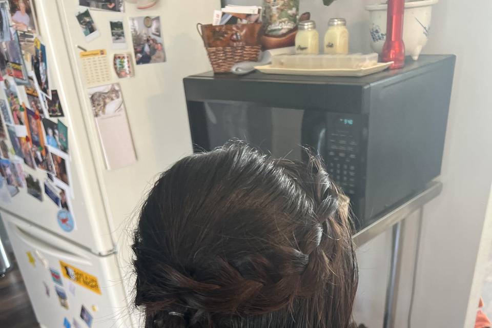 Bridal half Updo Boho Braid