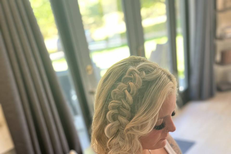 Bridal Half Updo Boho Braid