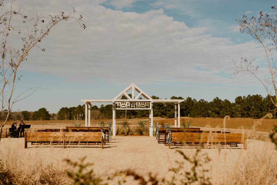 Ceremony lawn in January