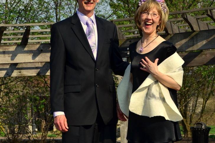 Officiant and the guests of the wedding