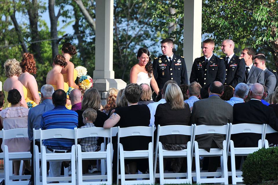 Newlyweds with the reverend