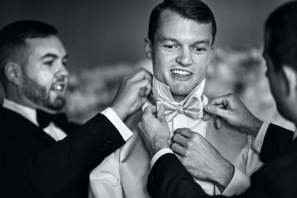 Groom with bow tie