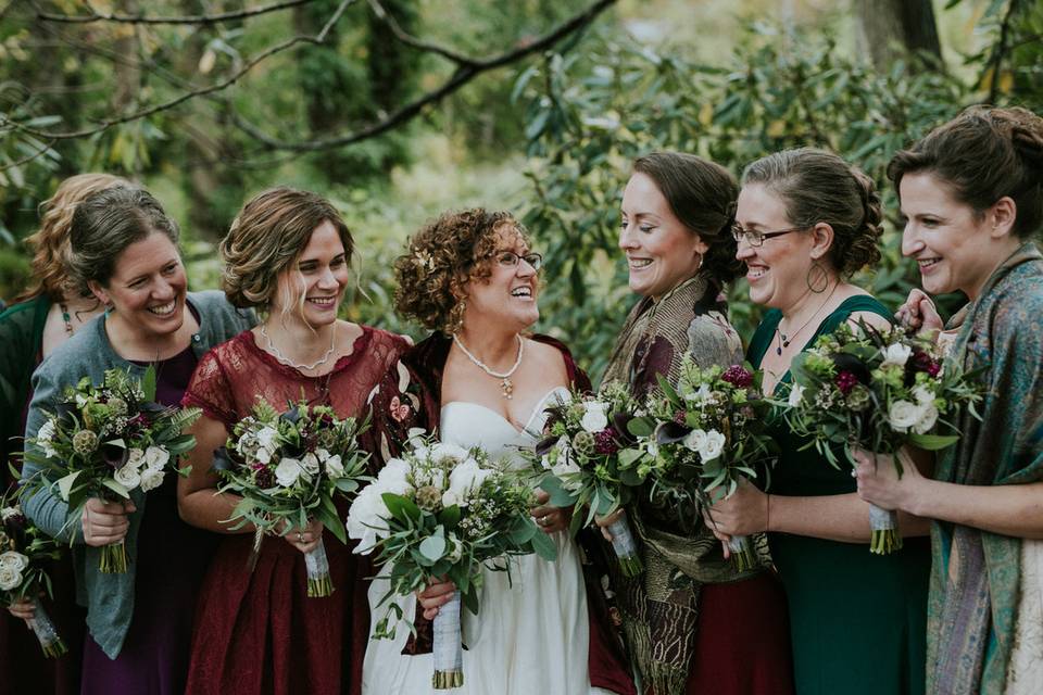 Bride with the bridesmaids