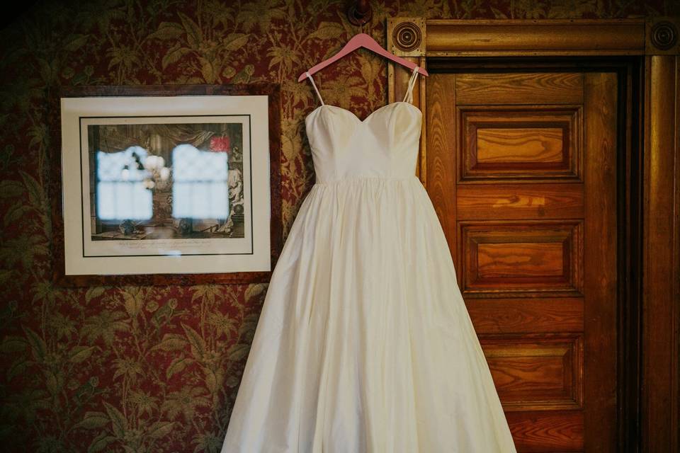 Bride's wedding gown