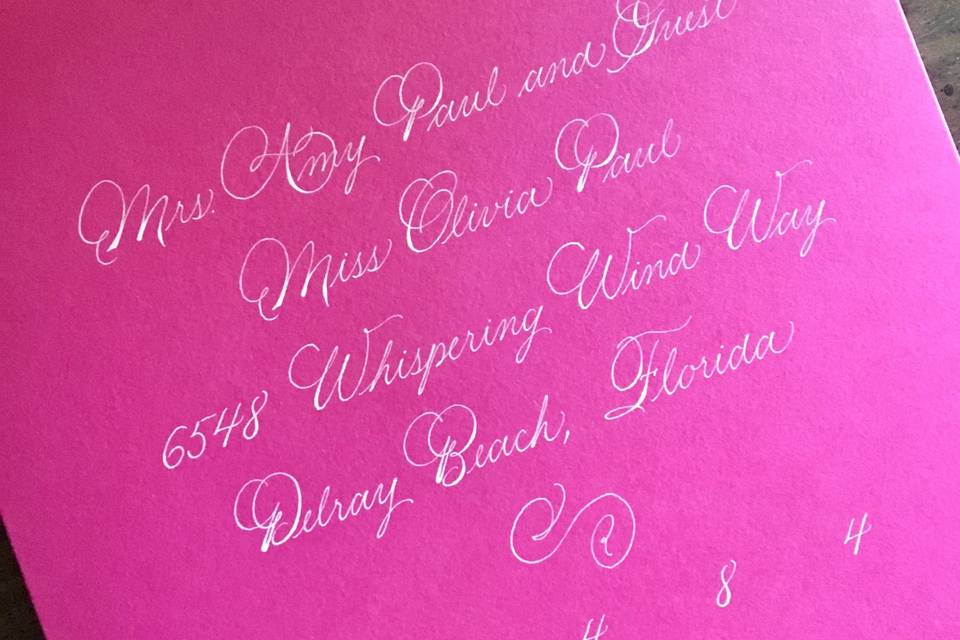 Bright pink envelope