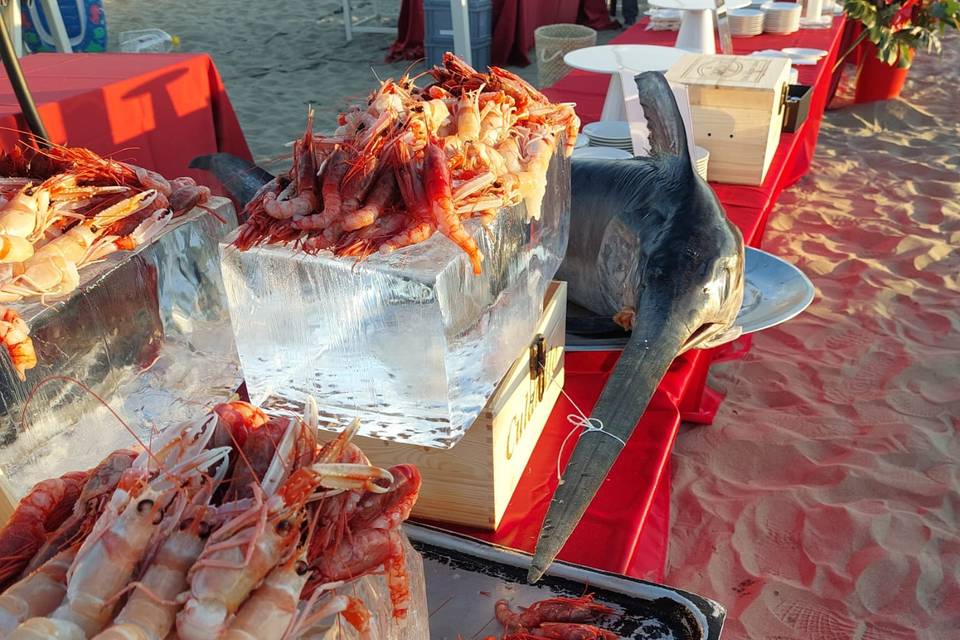 Elaborate seafood spread