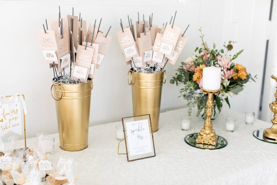 Favor Sign & Candle Holders