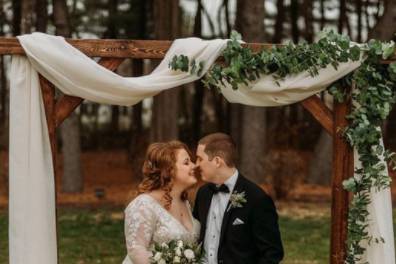 Wooden arbor wedding rental