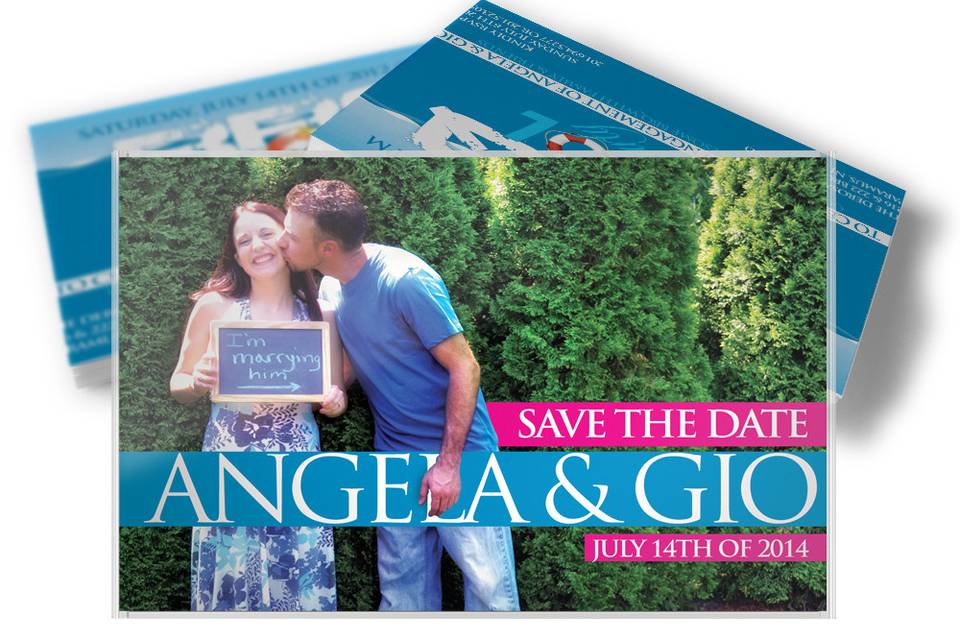 Size does matter! Our magnet works and it works big, especially for your family who enjoys putting them on their fridge but not small in size where you can’t read it or gets lost in between the calendars and pics of family. Our magnets are printed on 17pt stock, normal magnets for Save the Dates are printed on 14pt stock which is 35% thinner. Our magnets come with blank white envelopes. We also provide our magnets as a 4? x 3? in size. Each design is custom to you and your partner and your Big Day! Custom designed envelopes also available.