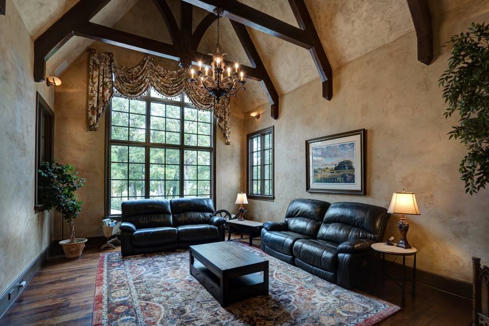 The family room vaulted