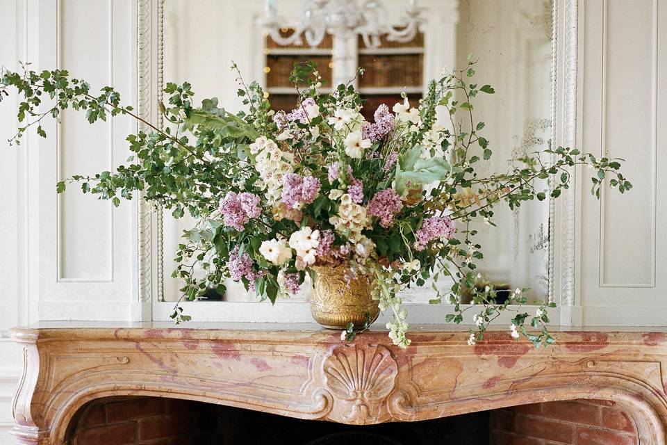 Lush arrangement at château