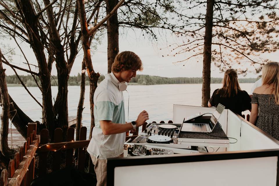 DJ by the lake