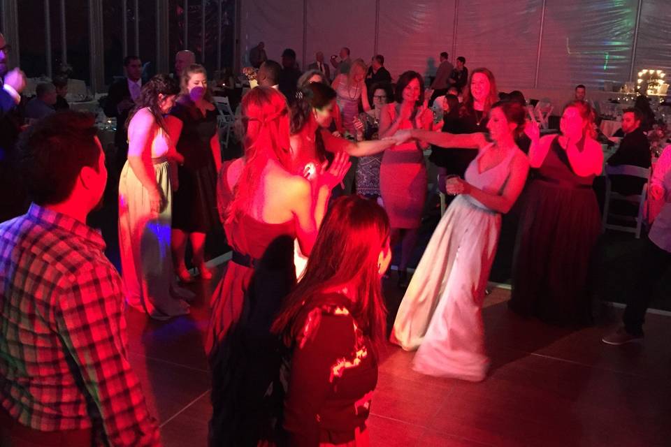 Bride having a blast