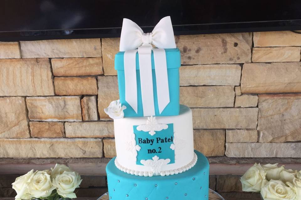 Tiffany Blue baby shower cake
